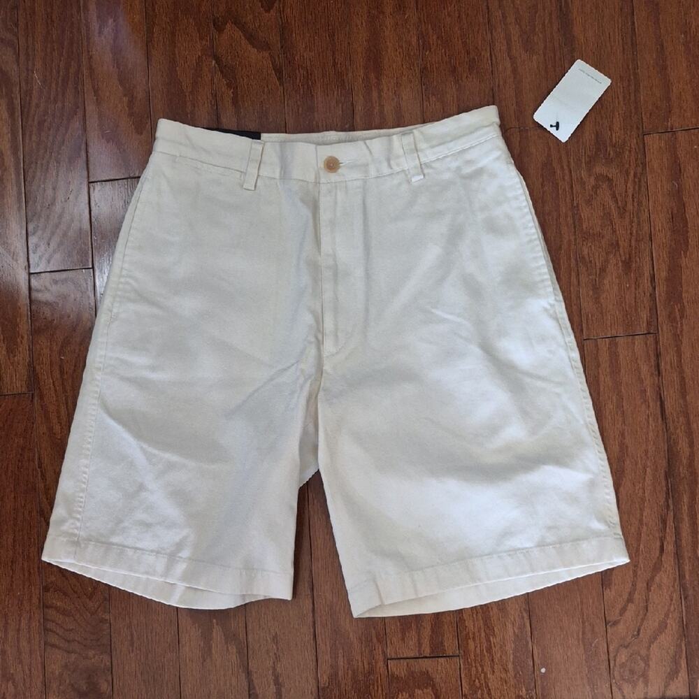 Nautica Men's Cream Flat Front Cotton Shorts Size 30 NWT